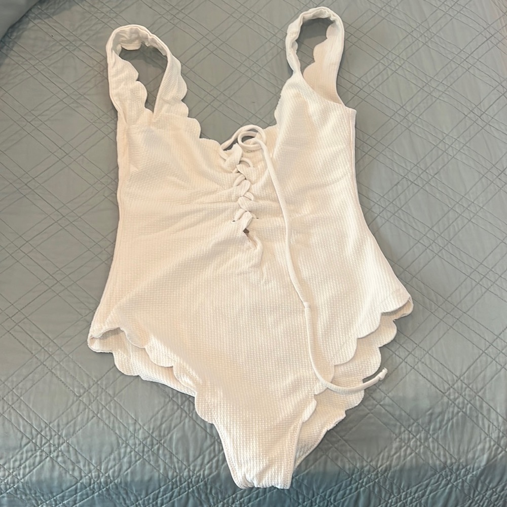 Bathing suit , white one piece